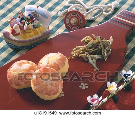 Stock Photo - Shrimp Hand Ball Egg And Small Dried Sardines, New Year Dish,. Fotosearch