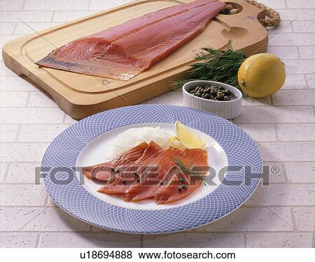 Smoked Salmon View Large Photo Image Stock Photo - Smoked Salmon. Fotosearch