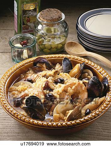 Stock Photo - Spanish Food / Saffron Flavor Of Rice And Sea Food. Fotosearch