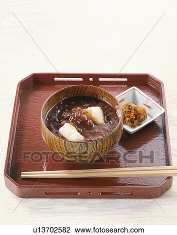 Stock Image - Sweet Red Bean Soup With Mochi. Fotosearch