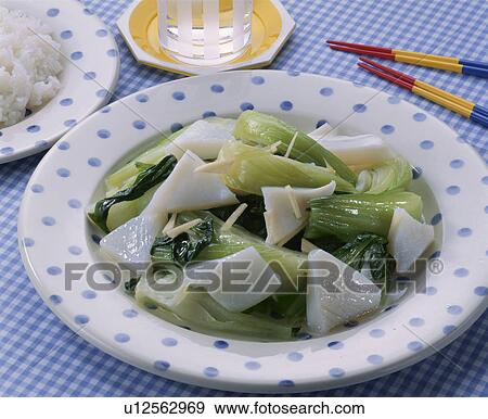 Stir-Fried Dishes Of Squid And Bok Choy View Large Photo Image Stock Photo - Stir-Fried Dishes Of Squid And Bok Choy. Fotosearch