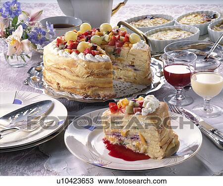 Millefeuille Of Crepe View Large Photo Image Stock Image - Millefeuille Of Crepe. Fotosearch