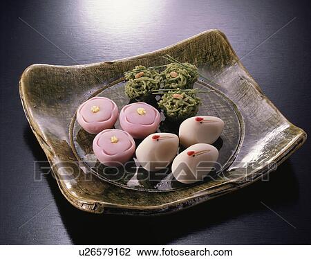 Three Sorts Of Japanese Dessert View Large Photo Image Stock Image - Three Sorts Of Japanese Dessert. Fotosearch
