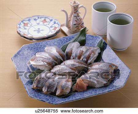 Stock Photography - Horse Mackerel Sushi. Fotosearch