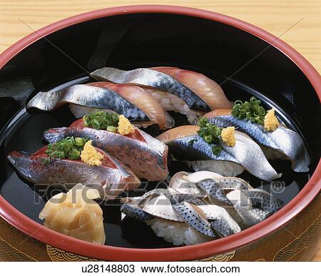 Nigiri Sushi, Four Sorts Of Blue Fish, View Large Photo Image Stock Image - Nigiri Sushi, Four Sorts Of Blue Fish,. Fotosearch
