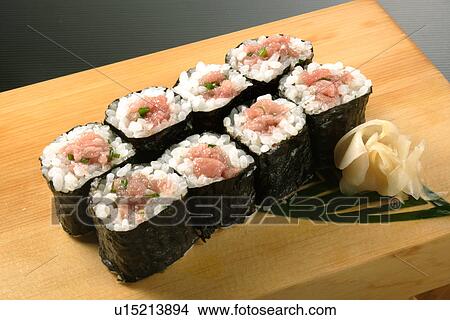 Roll Of Tuna And Welsh Onion View Large Photo Image Picture - Roll Of Tuna And Welsh Onion. Fotosearch