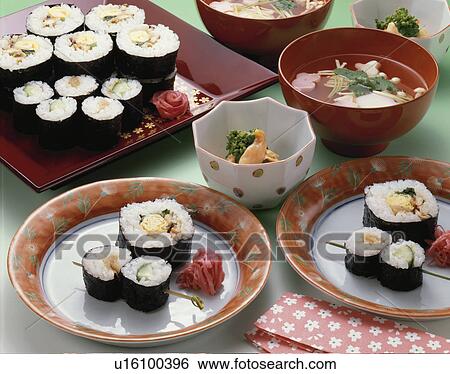 Rolled Sushi View Large Photo Image Stock Photograph - Rolled Sushi. Fotosearch