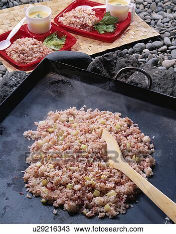 Stock Image - Fried Rice Of Corned Beef. Fotosearch