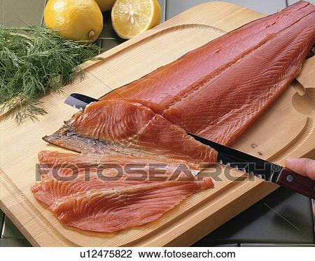 Stock Image - Smoked Salmon. Fotosearch