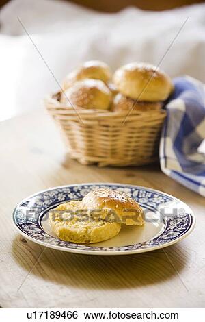 Stock Photograph - bake, bakery, bread, bun, carbohydrates, collation, crust. Fotosearch