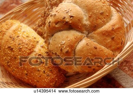 Picture - comestible, baked, cerium as, bread, bio, corn, aliment. Fotosearch