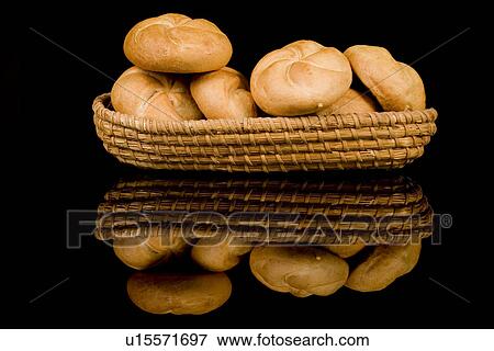 Stock Photo - freigestellt, alfred, aliment, bread, bread roll, breadbasket. Fotosearch