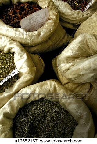 Stock Photo - bag, CLOSE, close-up, culinary herbs, drink, eat. Fotosearch