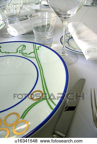 Stock Photo - catering, chinaware, CLOSE, close-up, cutlery. Fotosearch