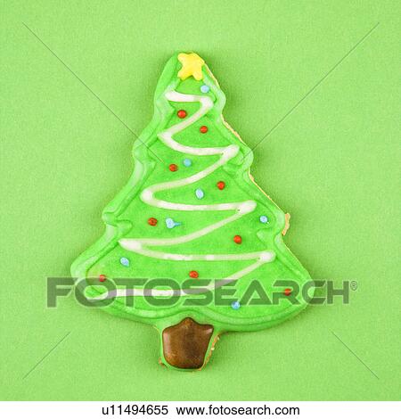 Christmas tree sugar cookie with decorative icing. View Large Photo Image Stock Photography - Christmas tree sugar cookie with decorative icing.. Fotosearch