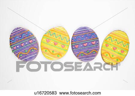 Four sugar cookies in shape of Easter eggs with decorative icing. View Large Photo Image Stock Image - Four sugar cookies in shape of Easter eggs with decorative icing.. Fotosearch
