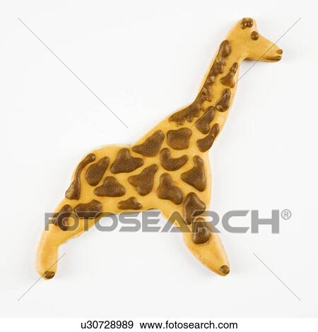 Stock Photo - Sugar cookie in shape of giraffe with decorative icing.. Fotosearch