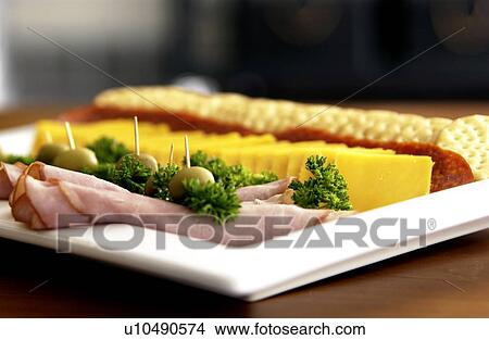 Meat and cheese tray View Large Photo Image Picture - Meat and cheese tray. Fotosearch