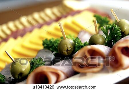 Meat and cheese tray View Large Photo Image Stock Photograph - Meat and cheese tray. Fotosearch