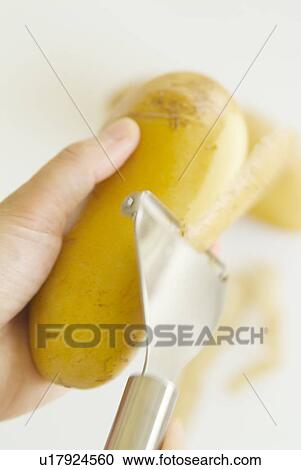 A woman peeling potato View Large Photo Image Stock Image - A woman peeling potato. Fotosearch