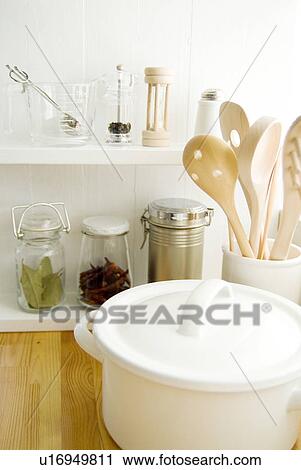 Stock Image - Kitchen shelf. Fotosearch