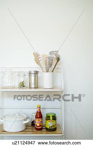 Stock Photo - Kitchen shelf. Fotosearch
