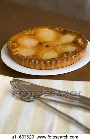 Stock Image - Pear Tart. Fotosearch