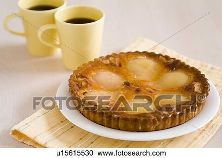 Stock Image - Pear Tart. Fotosearch