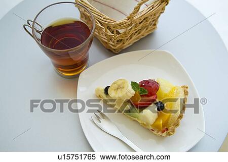 Slice of fruit tart View Large Photo Image Stock Photography - Slice of fruit tart. Fotosearch