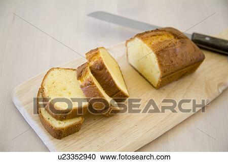 Stock Image - Slices of pound cake. Fotosearch