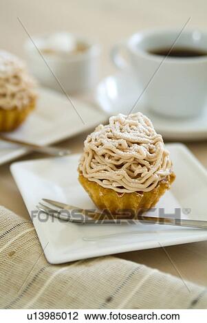 Stock Image - Sweet chestnut cake. Fotosearch