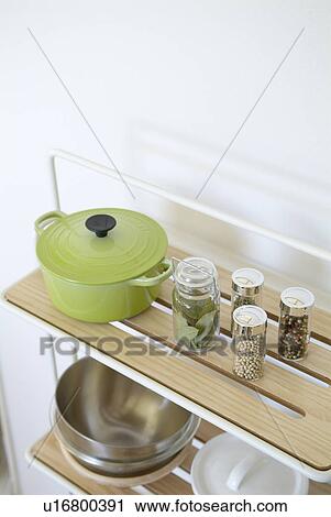 Stock Image - Kitchen shelf. Fotosearch