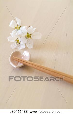 Cherry blossoms and chopsticks View Large Photo Image Stock Photo - Cherry blossoms and chopsticks. Fotosearch