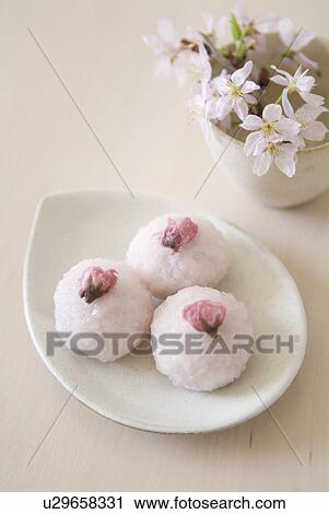 Stock Image - Sakura mochi. Fotosearch