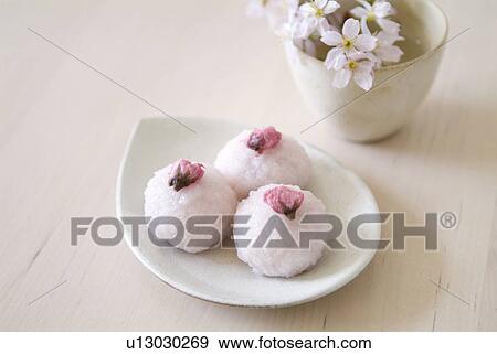 Sakura mochi View Large Photo Image Stock Photo - Sakura mochi. Fotosearch