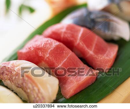 Picture - Assorted sushi, close-up. Fotosearch