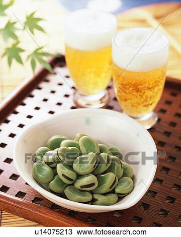 Stock Image - Boiled Broad bean. Fotosearch