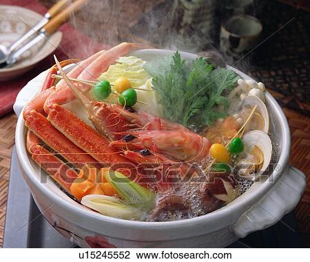 Boiled seafood in pot View Large Photo Image Stock Image - Boiled seafood in pot. Fotosearch