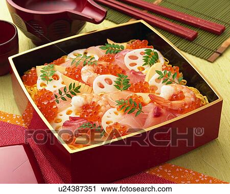 Stock Image - Chirashi sushi. Fotosearch