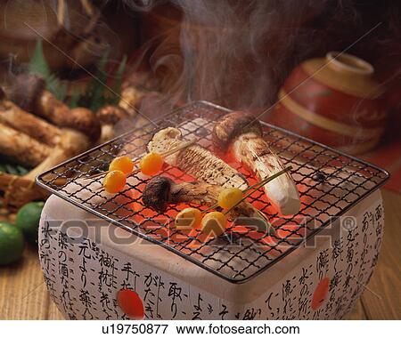 Grilled matsutake mushrooms View Large Photo Image Stock Photo - Grilled matsutake mushrooms. Fotosearch