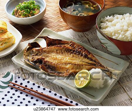 Stock Photo - Grilled Saury. Fotosearch