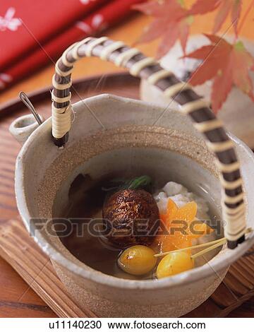 Stock Image - Steamed matsutake mushrooms. Fotosearch