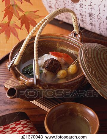 Stock Image - Steamed matsutake mushrooms. Fotosearch