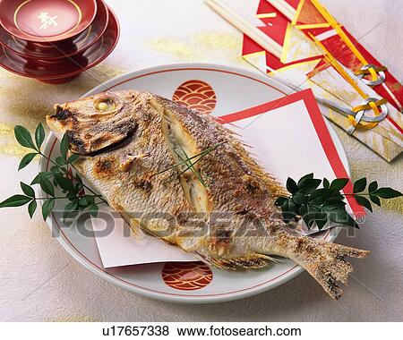 Stock Photo - Grilled red sea bream. Fotosearch