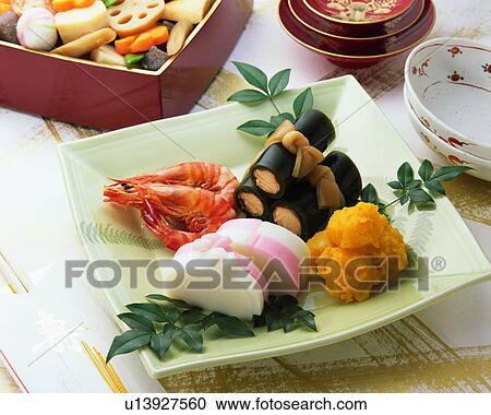 Stock Image - Japanese New Year Dishes. Fotosearch