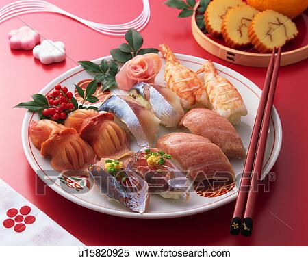 Sushi in a plate View Large Photo Image Stock Photography - Sushi in a plate. Fotosearch