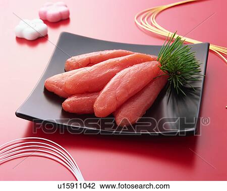 Stock Image - Uncooked cod roe. Fotosearch