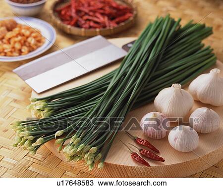 Stock Image - Chinese Chive . Fotosearch
