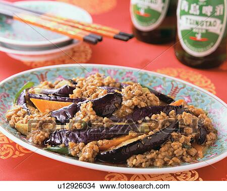 Picture - Eggplant with Minced Meat. Fotosearch