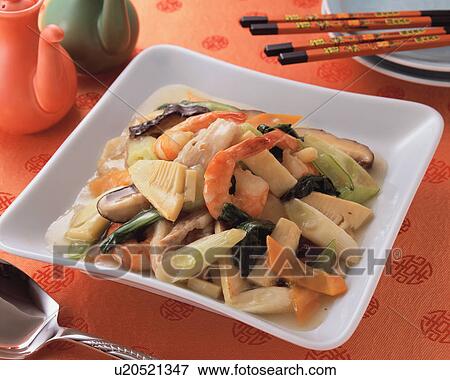 Stock Photo - Sauteed Prawn with Vegetables. Fotosearch
